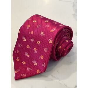 DOLCEPUNTA Cuzzens Luxury Floral Foulard Italian 100% Silk Tie XL 61.25 x 3.75